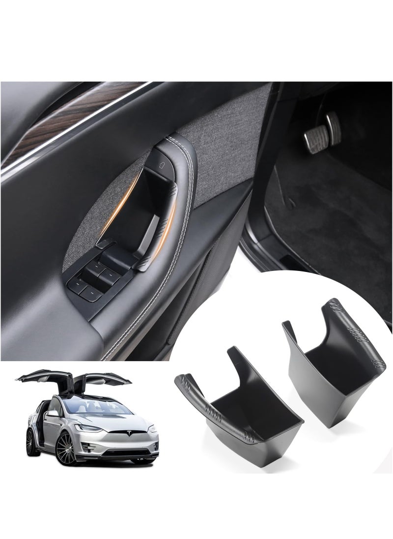 KASTWAVE - Front Door Handle Storage Trays for Tesla Model X 2023 2022 - Inner Door Handle Tray Box for Tesla Model X Accessories, Create Car Storage Space by Handle Pocket (2PCS) - Image 1