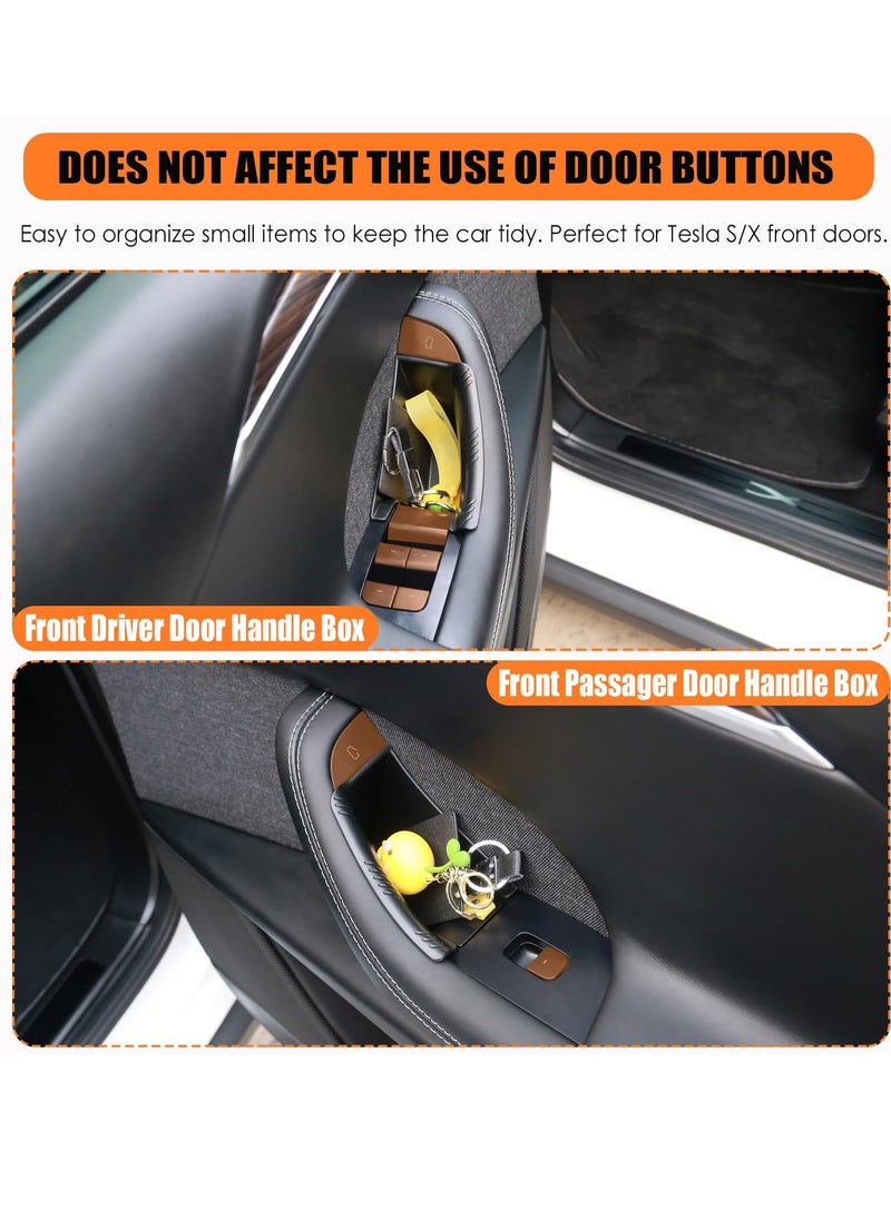 KASTWAVE - Front Door Handle Storage Trays for Tesla Model X 2023 2022 - Inner Door Handle Tray Box for Tesla Model X Accessories, Create Car Storage Space by Handle Pocket (2PCS) - Image 1