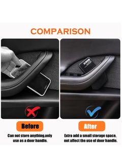 KASTWAVE Front Door Handle Storage Trays for Tesla Model X 2023 2022 - Inner Door Handle Tray Box for Tesla Model X Accessories, Create Car Storage Space by Handle Pocket (2PCS)  - Image 4