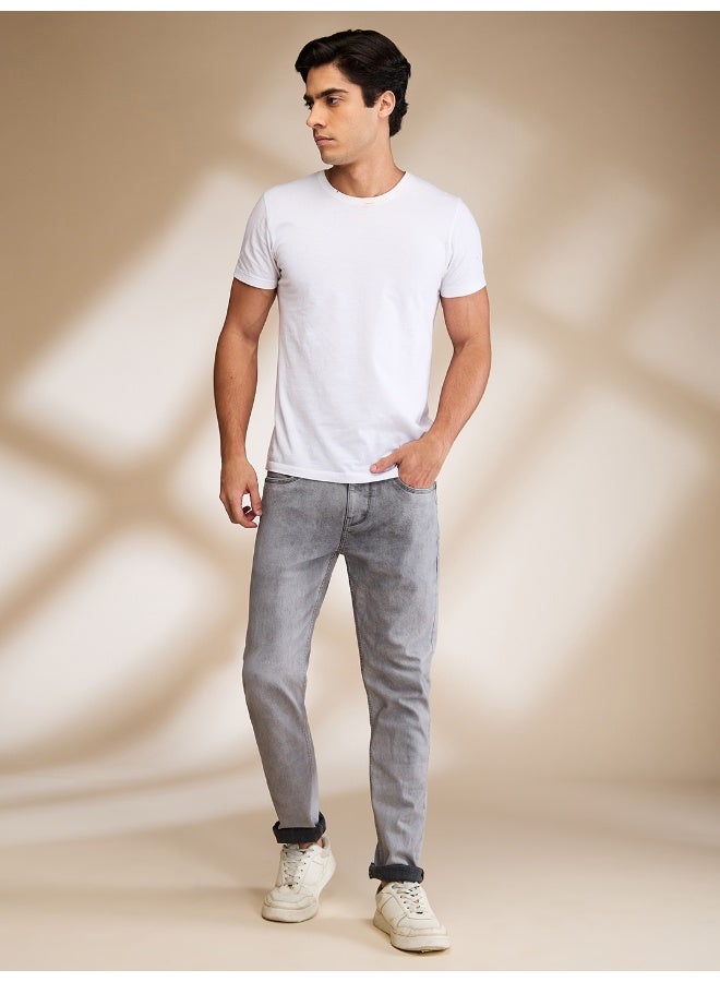 Being Human Mens Light Grey Tone Slim Fit Denims - Image 5