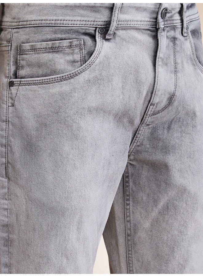 Being Human Mens Light Grey Tone Slim Fit Denims - Image 4