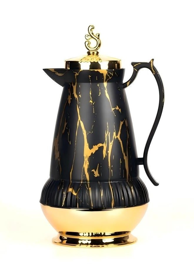 Middle Eastern Style Marble Pattern Arabic long-Lasting Thermos Coffee Kettle With Glass Liner.  - Image 1