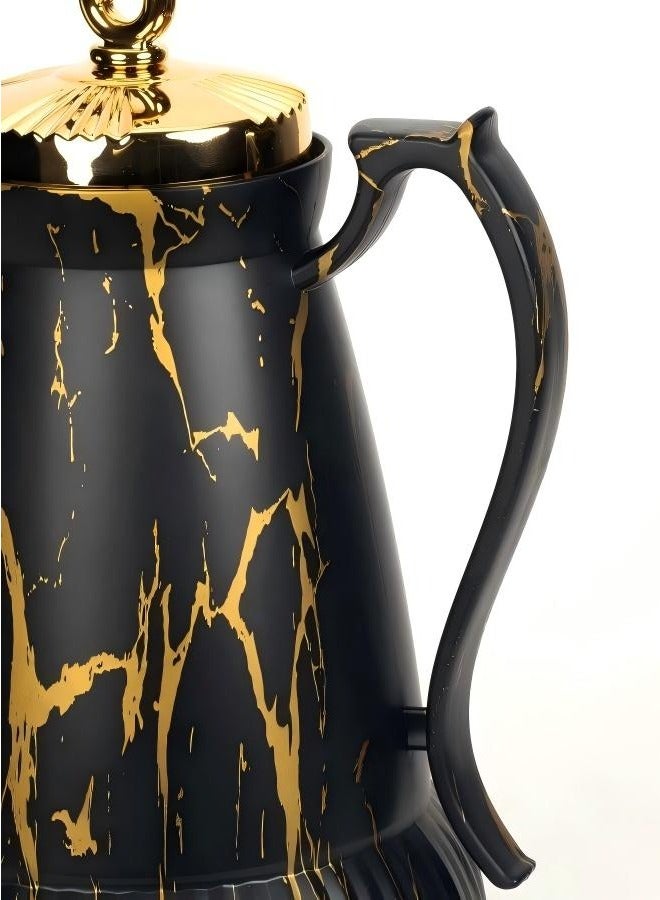 Middle Eastern Style Marble Pattern Arabic long-Lasting Thermos Coffee Kettle With Glass Liner.  - Image 4