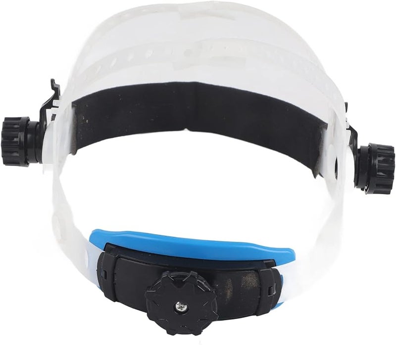 White Welding Helmet Auto Darkening Solar Powered Adjustable Headband - Image 1