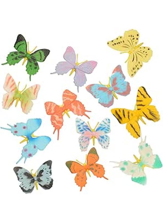 12 قطعة من تماثيل الفراشات الواقعية لمجموعة ديكور المنزل وأنشطة التعلم في التعليم المبكر - Image 1