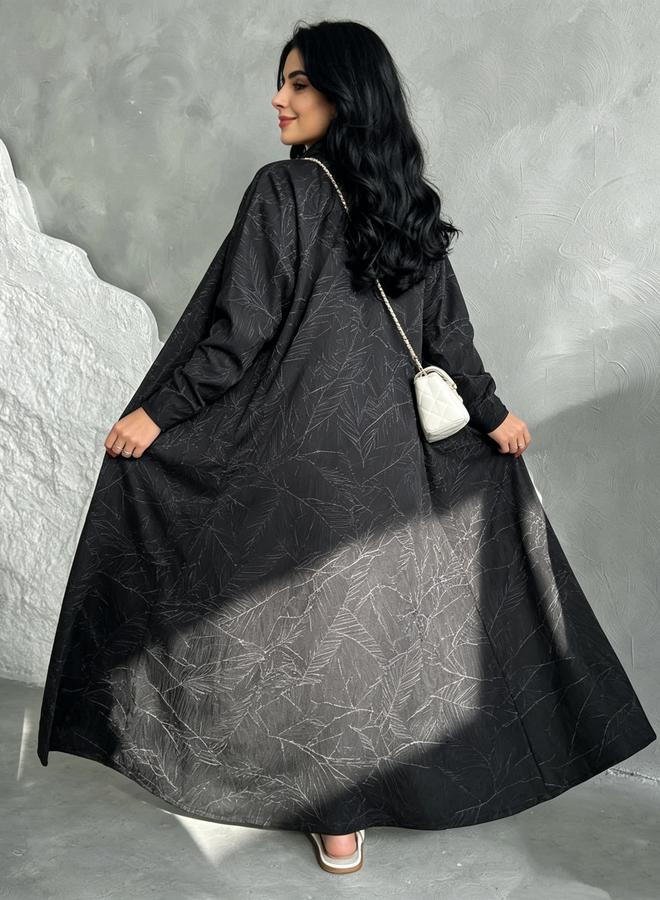 Take Two Black Textured Abaya - Image 3