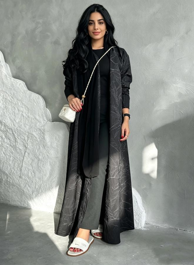 Take Two Black Textured Abaya - Image 4