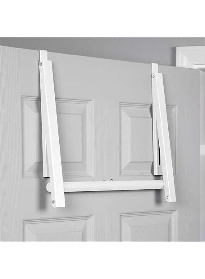 MIXDE Over The Door Hanger Foldable - Over The Door Rack for Hanging Towels, Coats u0026 Clothes - Over The Door Hanger Hooks for Bedroom, Washroom and Office (White) - Image 4