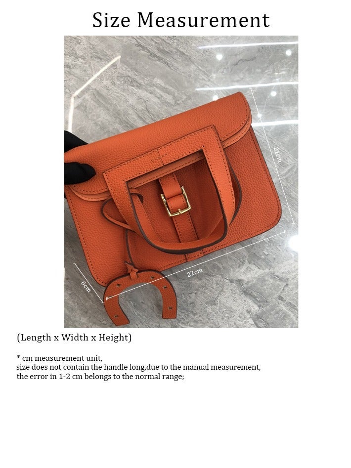Horseshoe Bag Fashionable Shoulder Crossbody Portable Litchi Pattern Top Layer Leather Casual Leather Women'S Bag Kazan Bag - Image 5