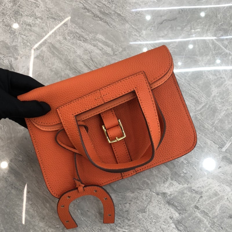 Horseshoe Bag Fashionable Shoulder Crossbody Portable Litchi Pattern Top Layer Leather Casual Leather Women'S Bag Kazan Bag - Image 1