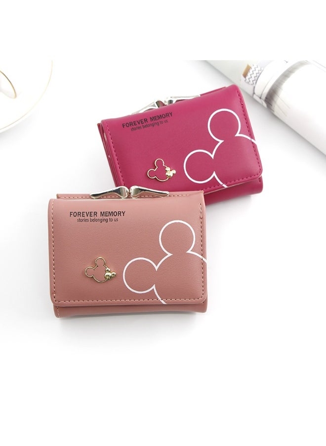 NIBEMINENT Girls Small Wallet Student Coin Wallet Korean Women's Short Wallet Three Fold Coin Bag Coin Wallet  - Image 3