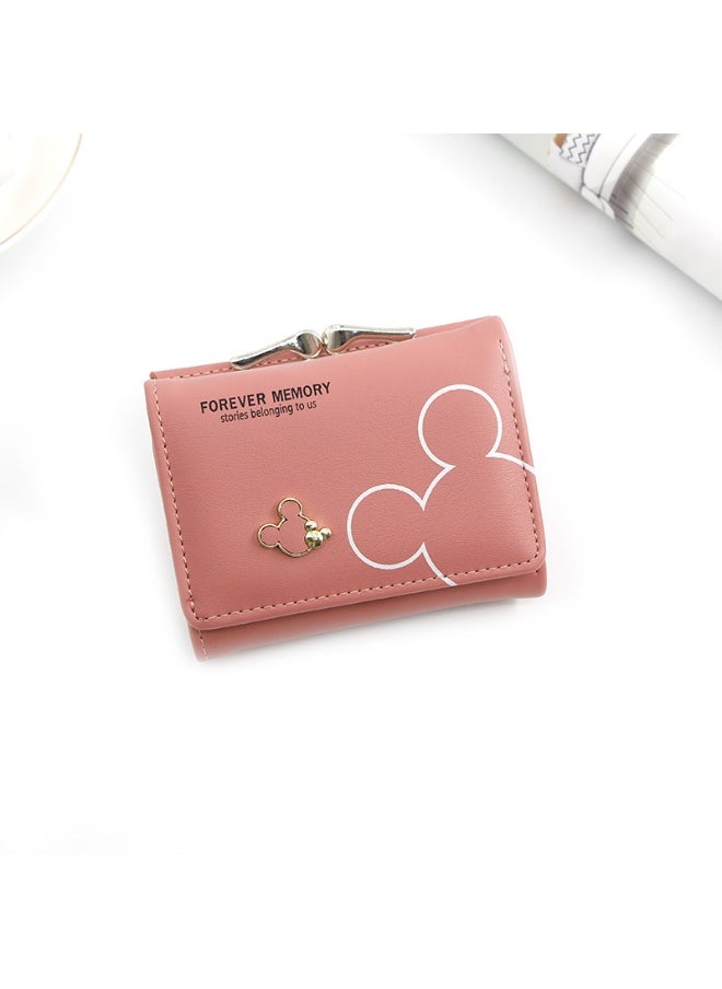 NIBEMINENT Girls Small Wallet Student Coin Wallet Korean Women's Short Wallet Three Fold Coin Bag Coin Wallet  - Image 1