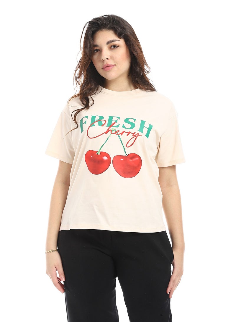 Coctail T-shirt-beige-2701  - Image 1