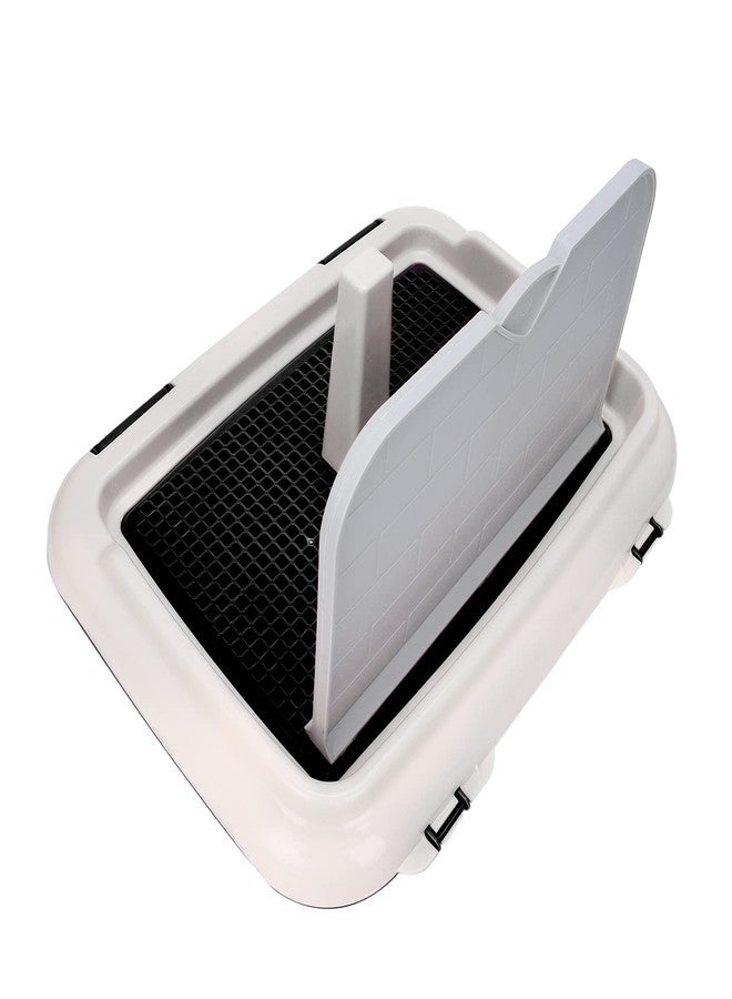 Naroote Dog Potty Tray, Grass Potty Pads for Dogs with Tray Reusable Dog Training Pads with Pee Baffle Dog Potty for Indoor or Porch for Small/Medium Dogs Training - 18.3 X 13.9 X 9.3in - Image 1