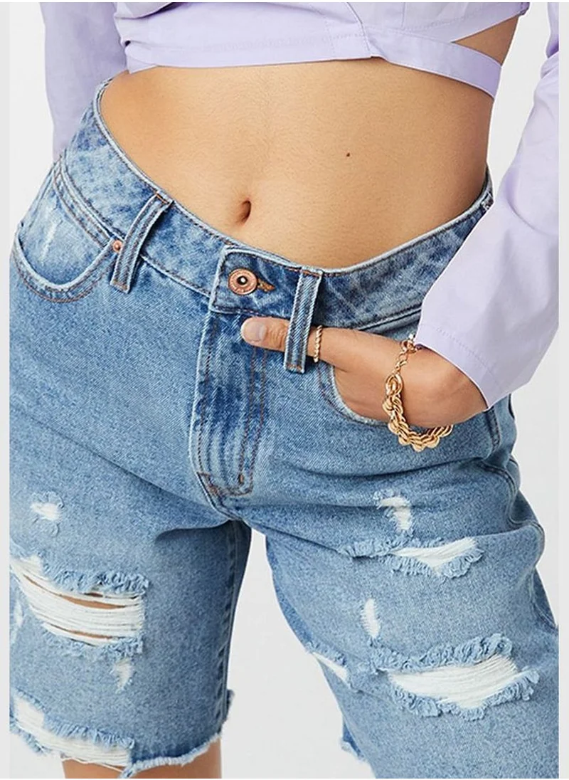 Ardene Regular Rise Button Bermuda Shorts