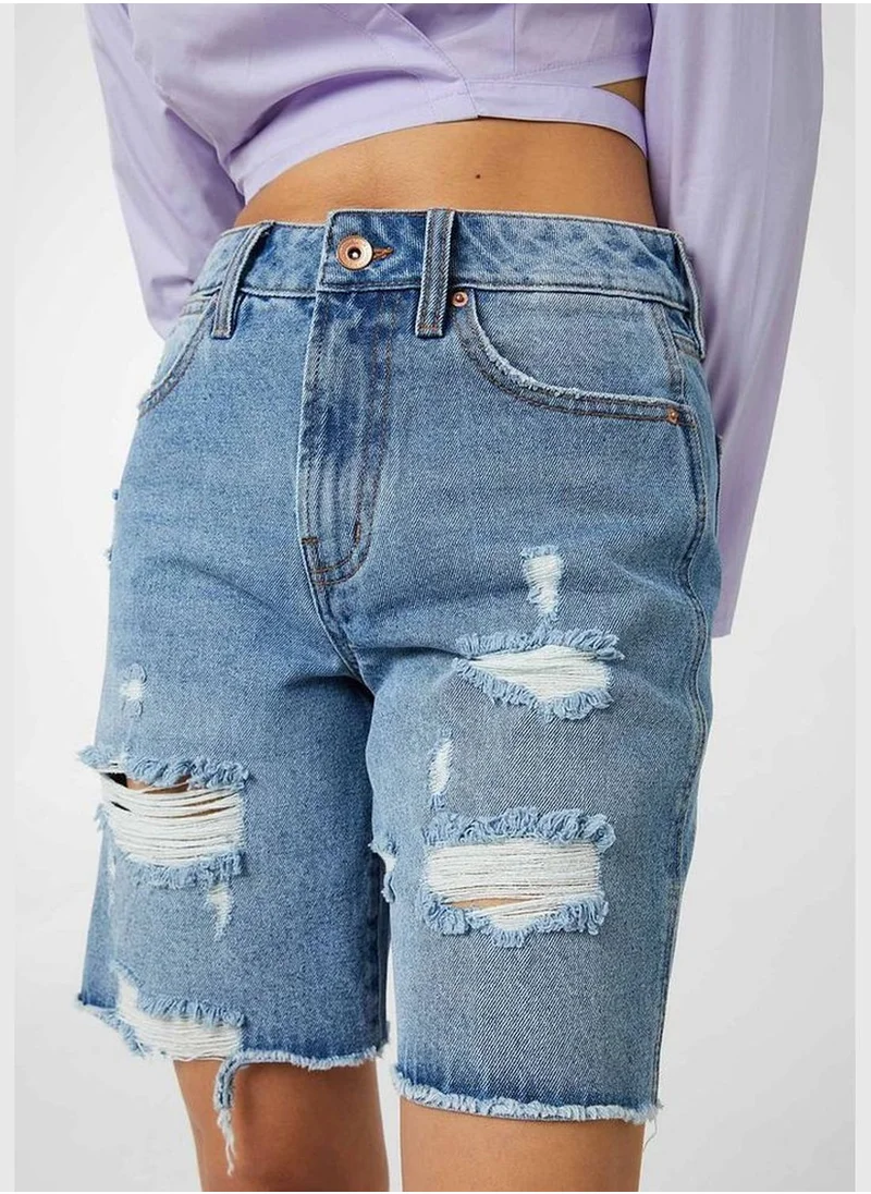Ardene Regular Rise Button Bermuda Shorts