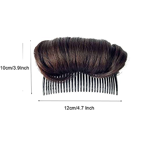 NaRaMax Invisible False Hair Bun Clip Base Bump Fluffy Insert Tool Increased Styling Hair Clip Accessories for Women Lady Girls (Dark Brown) - Image 2