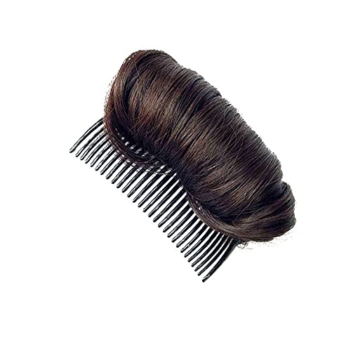 NaRaMax Invisible False Hair Bun Clip Base Bump Fluffy Insert Tool Increased Styling Hair Clip Accessories for Women Lady Girls (Dark Brown) - Image 1