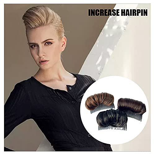 NaRaMax Invisible False Hair Bun Clip Base Bump Fluffy Insert Tool Increased Styling Hair Clip Accessories for Women Lady Girls (Dark Brown) - Image 3