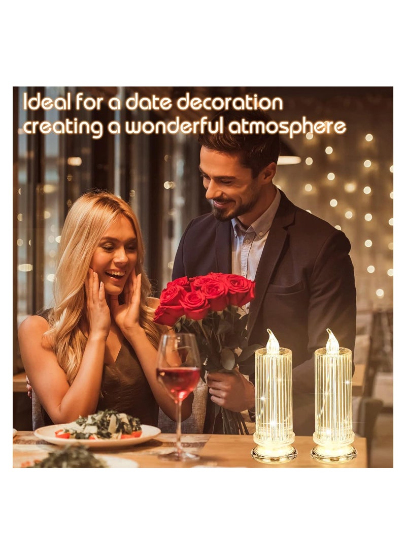 SYOSI 4 PCS Flameless Candles LED Clearance Pillar Candle Battery Operated Batteries included Realistic Fake Electronic Candles for Christmas Bedroom Birthday Wedding Decorations D:2.5" x H:7" - Image 4
