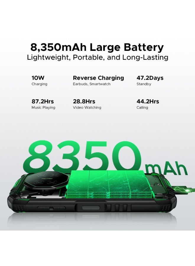 دوجي نار 3 الهاتف المحمول القوي ، أندرويد 16 ، 5.5 "IPS HD + ، 8350mAh ، 12GB + 64GB قابلة للتوسع ، كاميرا 13MP + 8MP ، Octa-Core ، NFC / Face ID / GPS / OTG / 3.5mm / Widevine L1 ، IP68 و IP69K مقاوم للماء ، 4G مزدوج SIM الهاتف الذكي - Image 4