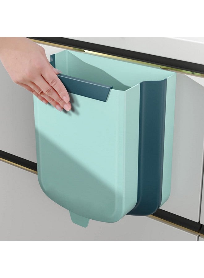 wolpin wolpin Plastic Kitchen Dustbin Modern Lightweight Foldable Open-Top Cabinet Door Hanging Garbage Bin For Home/Office Waste Bin With Handle (6 Litres, Green)  - Image 5