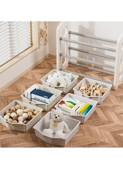 Little Story Kids Toys Storage With 6 Storage Box - Grey/White  - Image 5