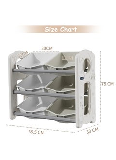 Little Story Kids Toys Storage With 6 Storage Box - Grey/White  - Image 2