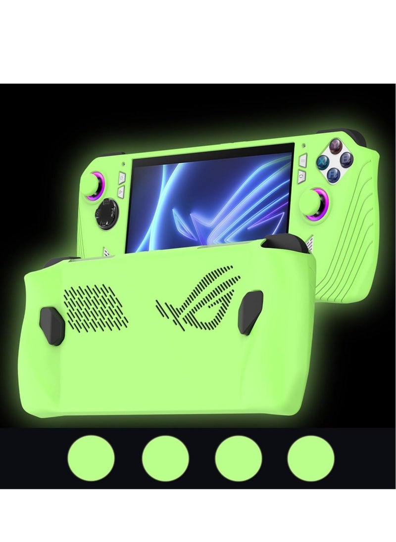 Protective Case for ASUS Rog Ally, Anti-Slip Shockproof Cover Silicone Case, Protector Case for Asus ROG Ally Handheld Game Accessories(Glow Green) - Image 1