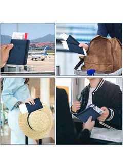 Generic RFID Blocking Passport Holder ,Slim Leather Wallet for Credit Cards, ID, Boarding Passes, and Passport, Travel Accessories(Blue)  - Image 5