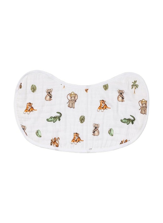 Cugo Organic Cotton and Bamboo Baby Burp Cloth, Dual-Layer Design with Muslin and Terry Cotton (Animal Kingdom) - Image 3
