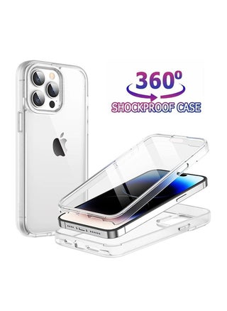 1 Pcs Compatible with iPhone 15Pro Max Case,[Non-Yellowing] Transparent 360° Full Body Rugged Slim Shockproof Bumper with Built-in Screen PC Protector Case for iPhone 15Pro Max,(Clear) - pzsku/Z06DB942962CF1D308171Z/45/_/1722934082/e18ec5dd-5bfd-4ba8-ac63-f50915c489ba