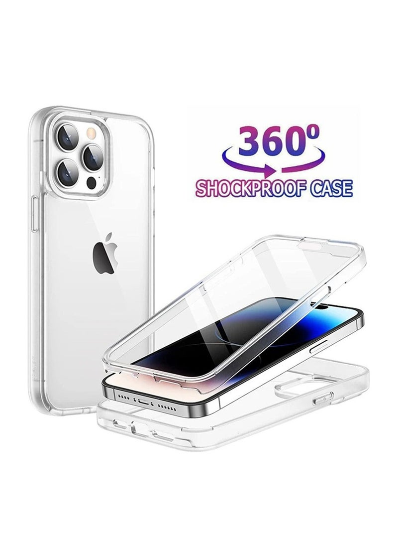 X-level 1 Pcs Compatible with iPhone 15Pro Max Case,[Non-Yellowing] Transparent 360° Full Body Rugged Slim Shockproof Bumper with Built-in Screen PC Protector Case for iPhone 15Pro Max,(Clear)  - Image 1