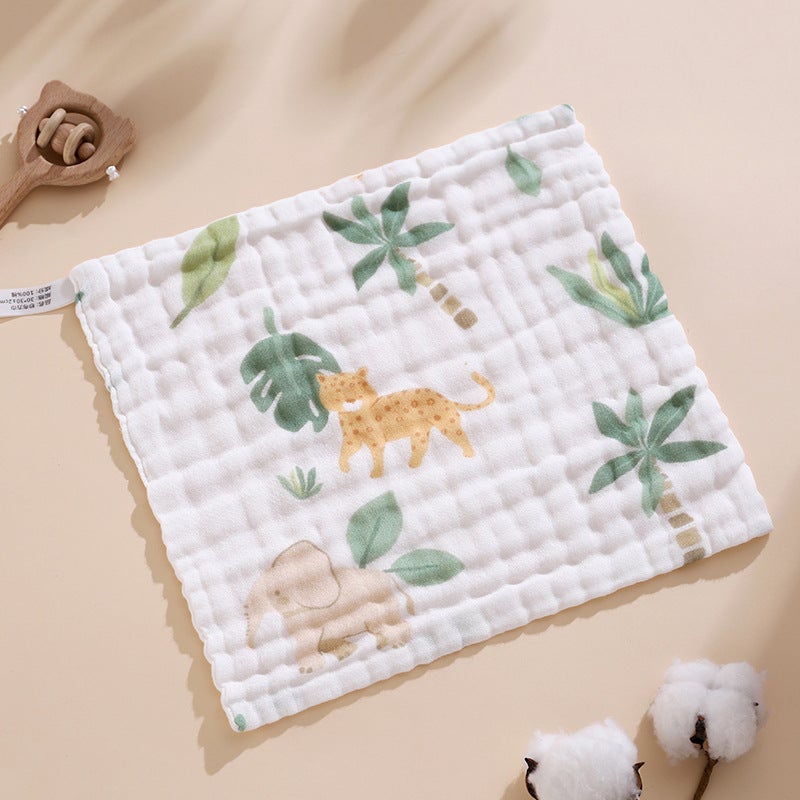 Six-Layer Pure Cotton Baby Washcloths Soft High-Density Adventures in the forest 