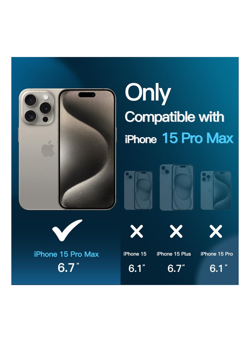 جي تيك واقي شاشة لهاتف iPhone 15 Pro Max مقاس 6.7 بوصة مع واقي عدسة الكاميرا، أداة سهلة التركيب، طبقة من الزجاج المقسى عالي الدقة، قطعتان لكل قطعة - Image 2