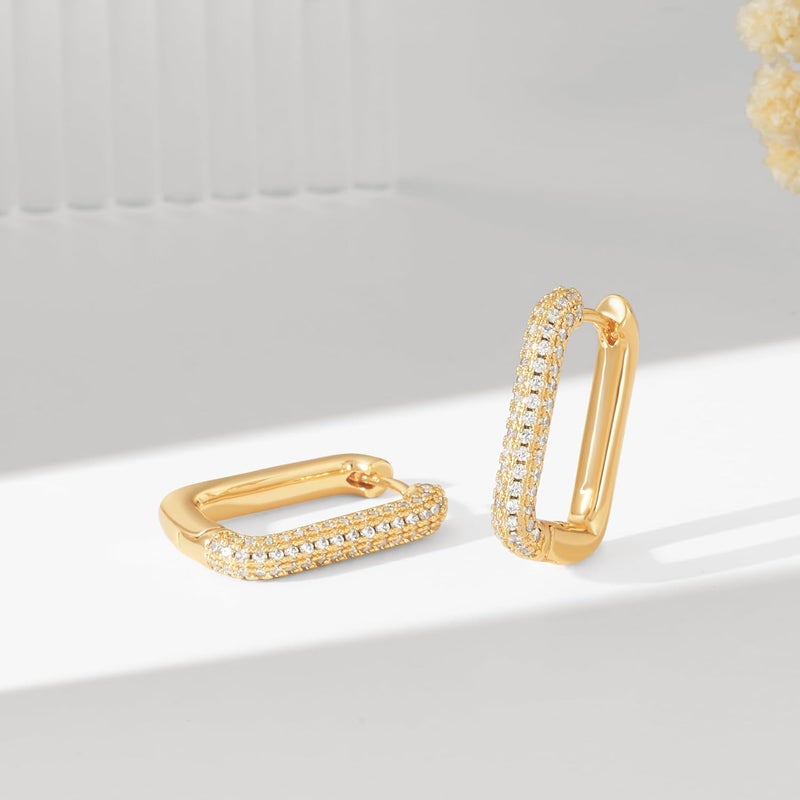 VACRONA Cubic Zirconia Huggie Earrings 14k Gold Plated Tiny Earrings Small Huggie Hoop Earrings Simple Lightweight Hoops Gift for Women - Image 5