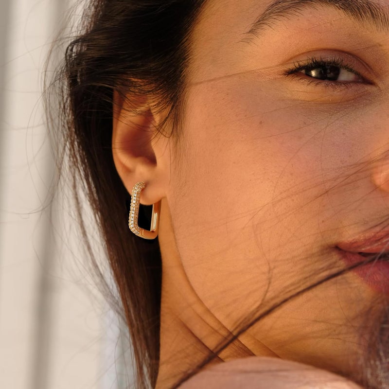 VACRONA Cubic Zirconia Huggie Earrings 14k Gold Plated Tiny Earrings Small Huggie Hoop Earrings Simple Lightweight Hoops Gift for Women - Image 3