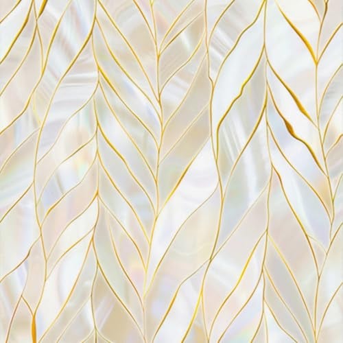 HOMETITUTE Pearl Leaf Wallpaper Peel and Stick Gold Marble Contact Paper Wall Paper Stick 177 x 1181 Removable Self Adhesive Vinyl Wall Covering for Entryway Vanity Accent Wall Decor - Image 3