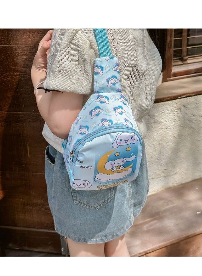 Sanrio Sky Blue Cinnamoroll Pattern Kids' Anti-Sweat & Secure Crossbody Bag - Cartoon Print Lightweight Mini Waist Pack, Sport Chest Bag for School Children - Image 4
