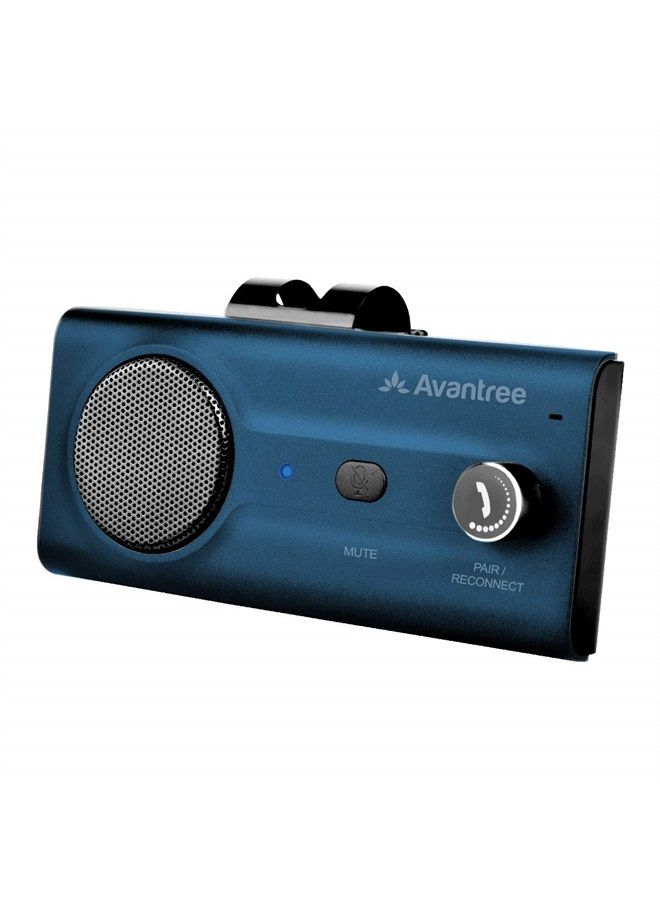 Avantree CK11 Bluetooth 5.0 Hands Free Cell Phone Car Kit, 3W Loud Speakerphone, Support Siri Assistant, Motion AUTO ON, Volume Knob, Wireless in Car Handsfree Speaker with Visor Clip – Blue - Image 1