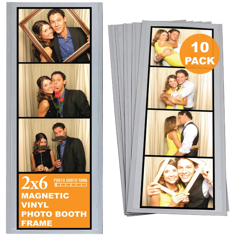 Photo Booth Nook Photo Booth Nook  2x6 Flexible Magnetic Photo Booth Picture Frames 10 Count  Crystal Clear Display with Strong Magnet 