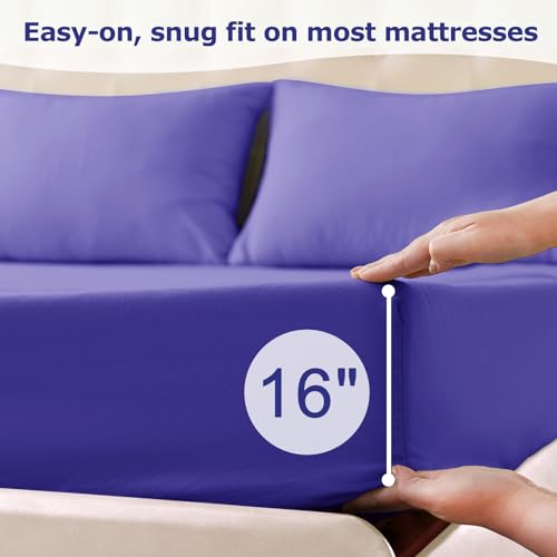 Homilay Queen Size Bed Sheet Set - 4 Piece Soft Microfiber Sheets with Deep Pockets, Cooling Technology, and Wrinkle-Free Pillowcase. Hotel-Quality, Durable Bedding, Very Peri - Image 4