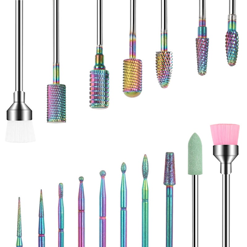 BQAN Nail Drill Bits, 17Pcs Tungsten Carbide Drill Bit Set, Professional 3/32'' Nail Bits For Nail Drill Efile, Acrylic Nails, Manicure Pedicure, Home Salon Nail Art Supplies - Image 1