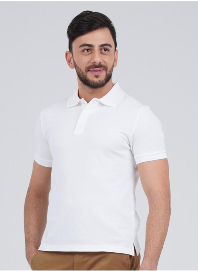 GIORDANO - Men's Solid Performance Polo - White - Image 1