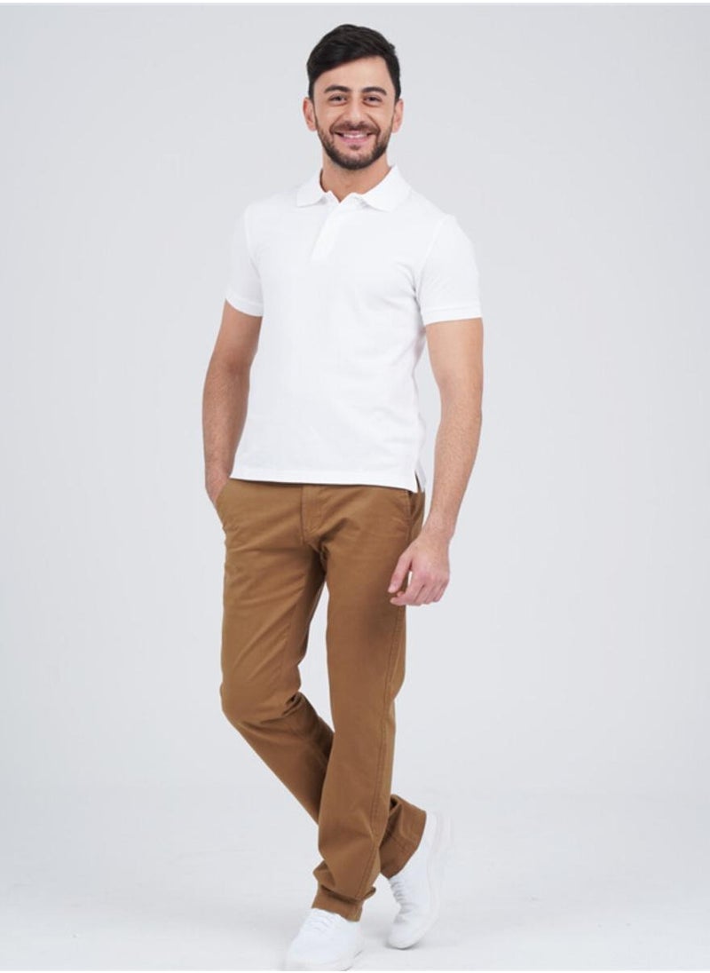 GIORDANO - Men's Solid Performance Polo - White - Image 1