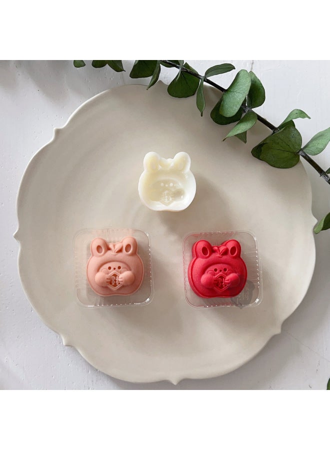 Mini Apple Fortune Rabbit Mooncake Mold Chinese Style Cartoon Biscuit Cutter Year Celebration Oak Nut Fruits 20g-Specifications:Mini Purse 20g A Bucket Of 1 Flower Piece-Color:White - Image 3