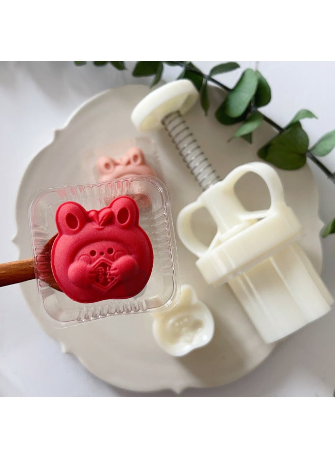Mini Apple Fortune Rabbit Mooncake Mold Chinese Style Cartoon Biscuit Cutter Year Celebration Oak Nut Fruits 20g-Specifications:Mini Purse 20g A Bucket Of 1 Flower Piece-Color:White - Image 5
