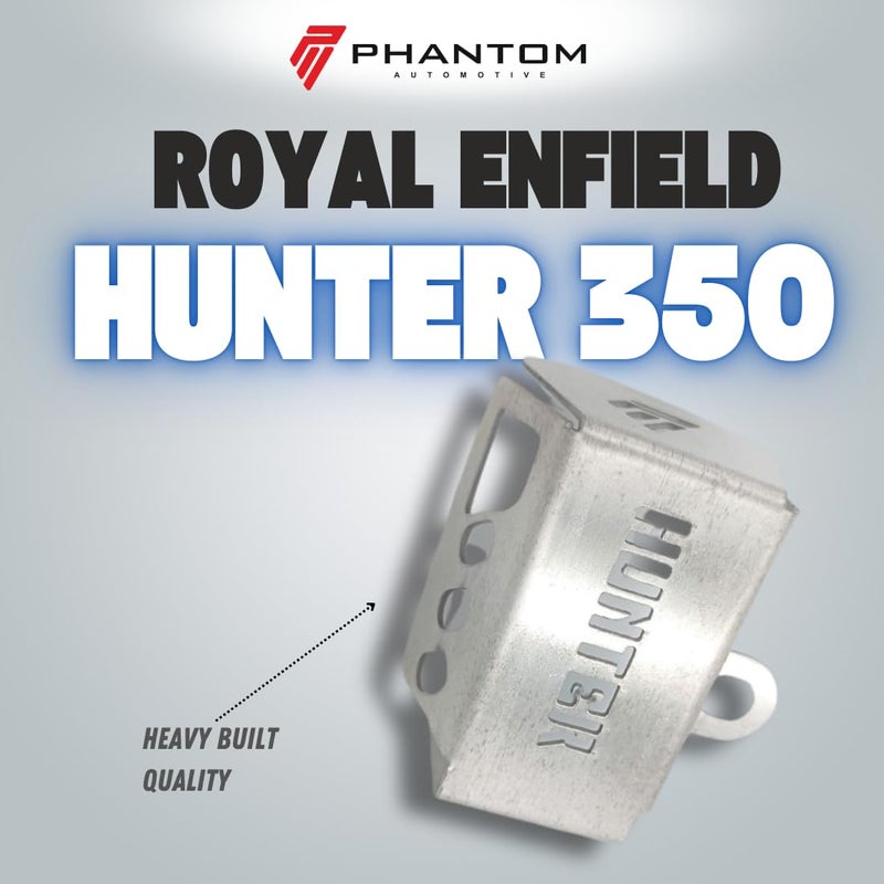 Phantom Rear Disk Brake Fluid Master Cylinder Guard for Royal&Enfield Hunter 350 | Rear Oil Cap 350 | Aluminum Brake Reservoir Cover | Durable & Corrosion Resistant | Easy Installation (Silver) - Image 4