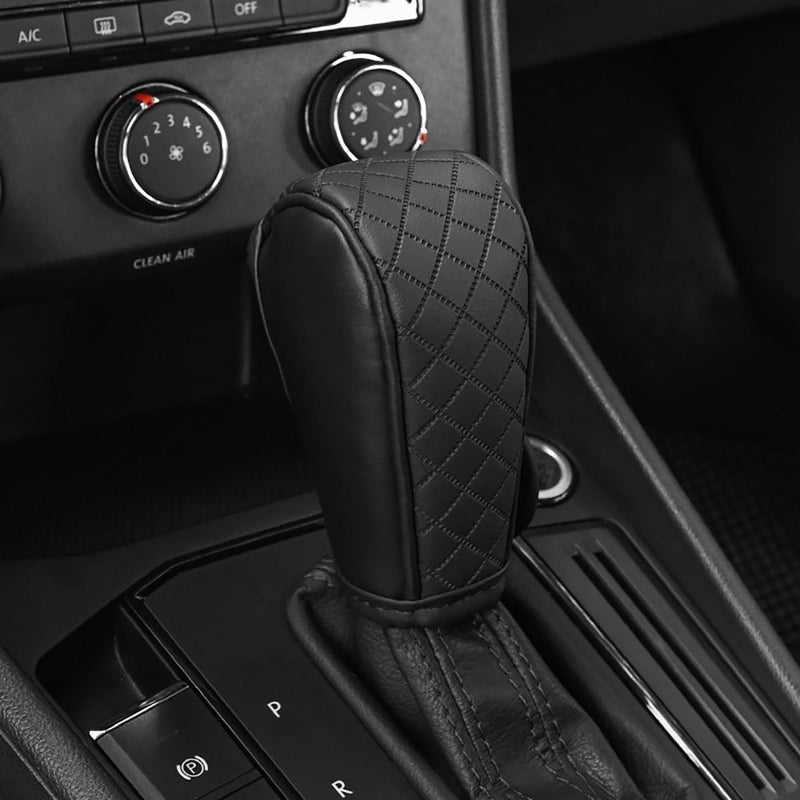 Gear Shift Knob Cover PU Leather Car Stick Shift Knob Cover Universal Fit for Most Cars NonSlip Gear Shifter Protector Stylish Gear Shift Hoodie Black