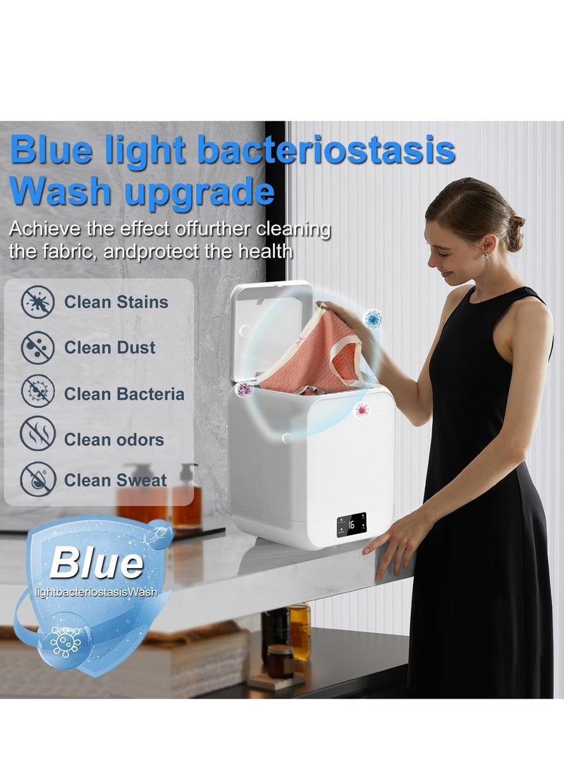 NIUB Portable Washing Machine, 12L Mini Laundry Washer for Baby Clothes, Underwear, Clothes, Socks, Washer Equipped Blue Light Sterilization, Touch Screen with Digital Timer, for Apartments, Dorms, Hotels, and Travel Use - Image 3